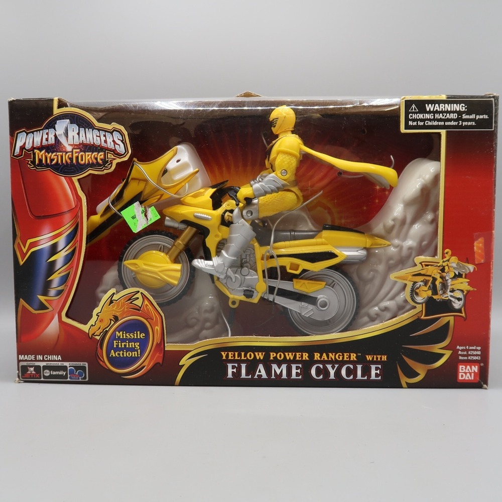 Power Rangers Mystic Force  Yellow Flame Cycle Motorcycle w/ action figure